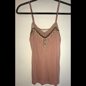 BANANA REPUBLIC / EMBELLISHED CORAL TANK / SIZE S